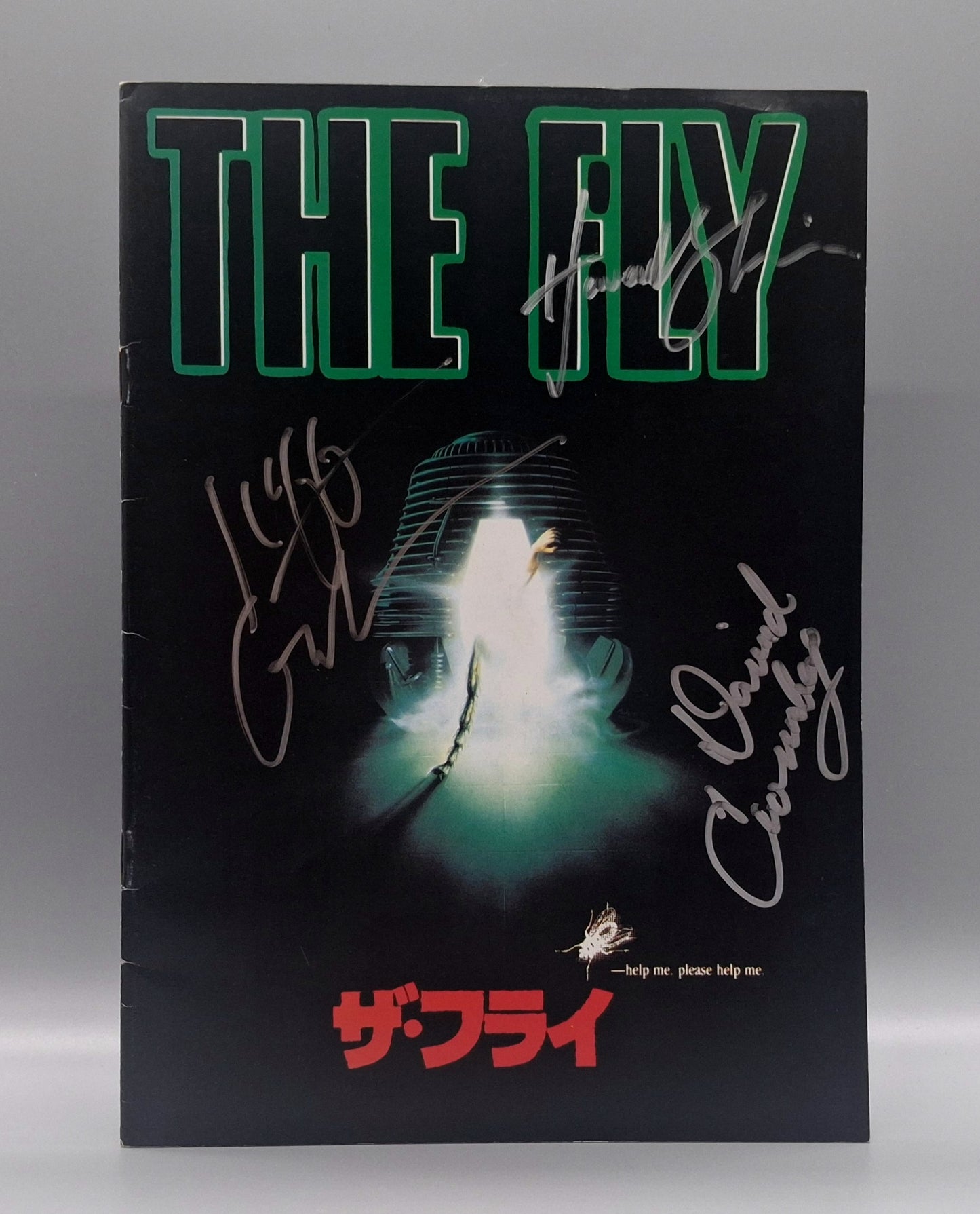 The Fly autographed movie pamphlet-Jeff Goldblum / David Cronenburg / Howard Shore 