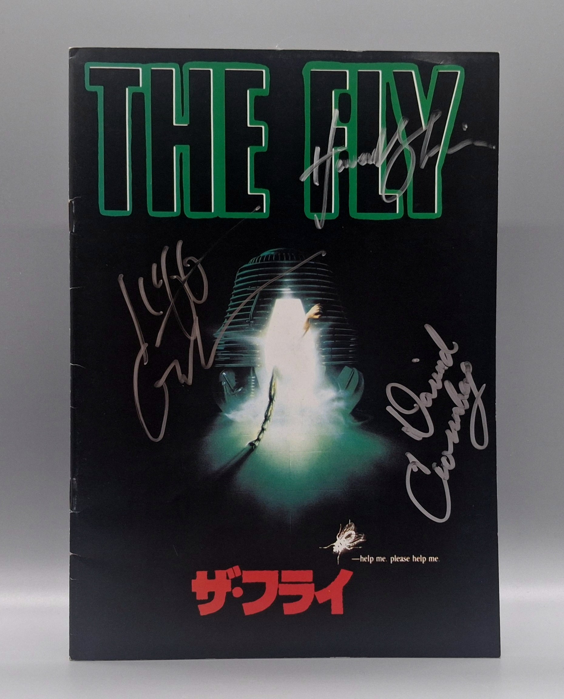 The Fly autographed movie pamphlet-Jeff Goldblum / David Cronenburg / Howard Shore 