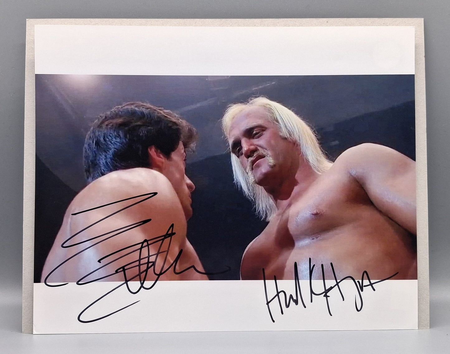Sylvester Stallone and Hulk Hogan authenticated double signed photo