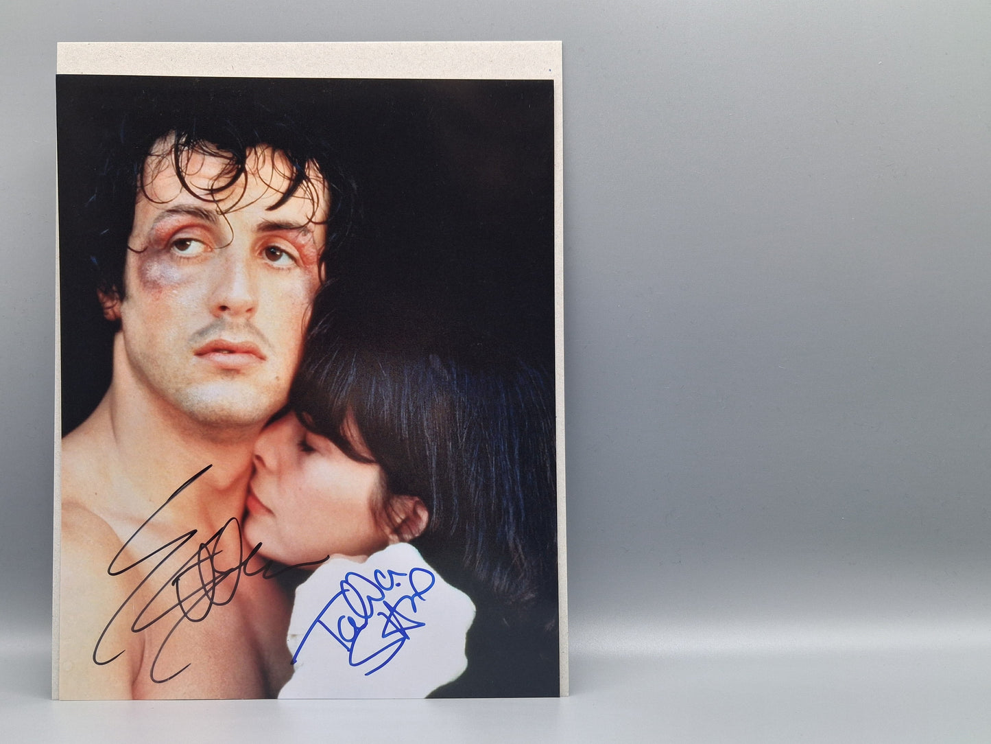 Sylvester Stallone and Talia Shire authenticated double signed photo