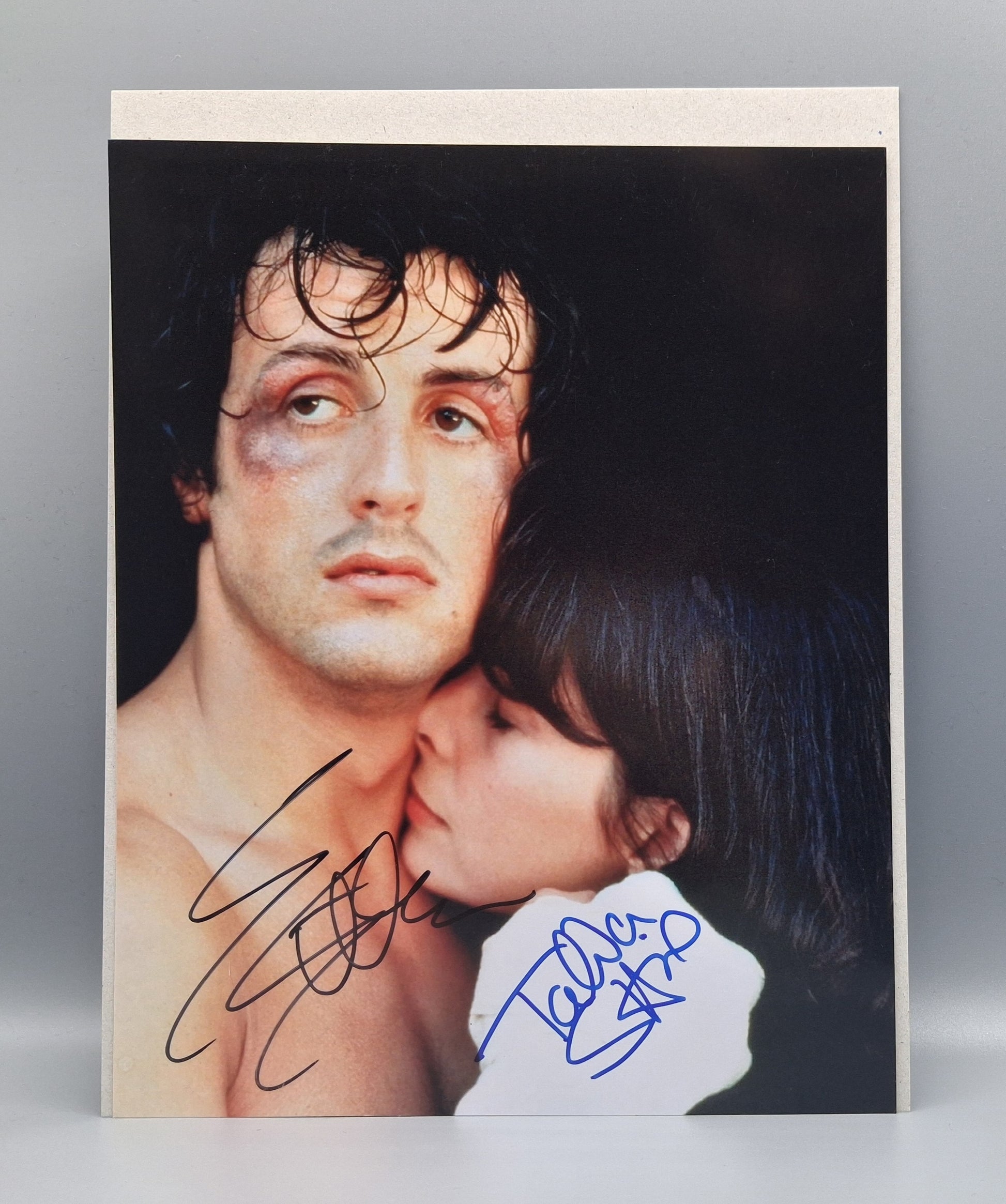 Sylvester Stallone and Talia Shire authenticated double signed photo