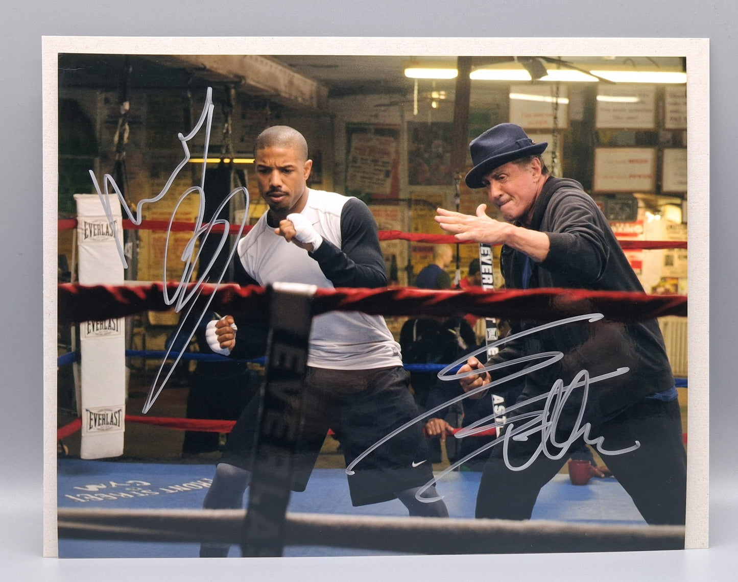 Sylvester Stallone and Michael B Jordan authenticated double signed autograph