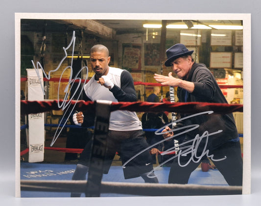 Sylvester Stallone and Michael B Jordan authenticated double signed autograph