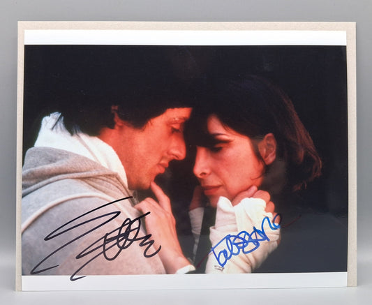 Sylvester Stallone and Talia Shire authenticated double signed photo